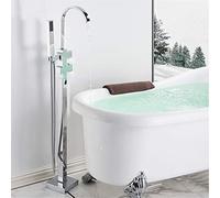 QTANZIQI Set di rubinetti per Doccia da Pavimento Set di miscelatori per Vasca da Bagno Finitura cromata Maniglia Regolabile Soffione per Vasca da Bagno di Lusso Cascata Installazione Semplice