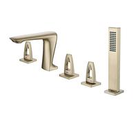 QTANZIQI Set di rubinetti per Vasca da Bagno da 5 Pezzi in Ottone Montaggio su Piattaforma Miscelatore per Doccia per Vasca Diffuso Han Rubinetto per Doccia e lavandino per Un Elegante aggiornamento