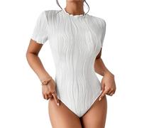 QTANZIQI Short Sleeve Bodysuit Summer Clothes Bodycon Tops Y2k Streetwear Jumpsuits for Women