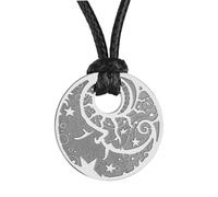 QTANZIQI Sintesi Steel Man in The Moon Black Celeste Celestial Pandant Collace per Donne Collane Vintage Presenti