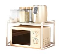 QTANZIQI Supporto per microonde e tostapane, ripiano da Cucina in Acciaio al Carbonio a Doppio Strato, capacità Resistente di 36 kg, Piano di Lavoro per elettrodomestici da Cucina, salvaspazio