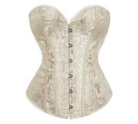 QTANZIQI Top Corsetto da Donna più Taglie - Lingerie Bustier Push Flower Jacquard Beige Corsetti Outfit Speapeveo, Pizzo eccessivo in Stile Laceless Court Style