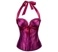 QTANZIQI Top Corsetto per Le Donne - Colore Solido Copro a Sospensione Push Up Purple Bustier, in Stile Campo Victorian Sling Wepchear Cincher Body