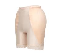 QTANZIQI Women Butt Lifter Mutandine - Short in Pizzo ad Alta Vita Beige Slip del potenziatore dell'anca, Senza Soluzione di continuismo