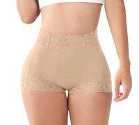 QTANZIQI Women Cugger Lifter Accarmo Mutandine - Beige Pizzo Anti -Slip Glue Trimmer 3D Buck Bum CICKERS, Breve di Controllo della TUMMA Shapewear in Biancheria Intima