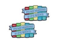 QTAOEIONG Spilla smaltata con scritta in lingua inglese "It's Not Hoarding If It's Books", 2 pezzi, per uomini e donne