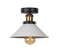 QTAZMJPB Plafoniera da soffitto for interni a semi-incasso a 1 luce for fattoria, lampada con paralume in metallo bianco for supporto base cucina for camera da letto, sala da pranzo