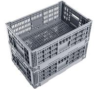 QTJH Bin/container collapsible, scatola di trasferimento, crate transit storage of various items (grigio 23,6" L x 15,7" W x 8,6" H-two)
