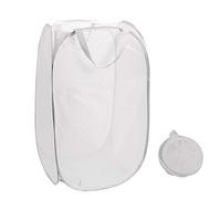 Qtopun Cesto portabiancheria pieghevole in rete, portatile, per la biancheria sporca, per camera da letto, camera dei bambini, dormitorio universitario e viaggi (bianco)