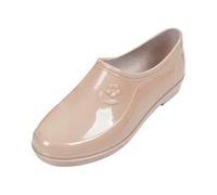 Qtqgoitem Blu US 6.5 PVC tacco anti pioggia stivali caviglia scarpe da donna (modello: 913 C5e 6c8 C90 4b8) stivali da pioggia Cut Short Tube plastica Wa scarpe donna stivaletti 38, beige., 38 EU