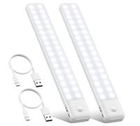 QTshine Luce Armadio LED, 【80LED-Super Luminoso】 Luci Notturna con Sensore di Movimento, USB C Ricaricabile Lampada Armadio, 32CM pollice Luce Magnetica,3 Modalità, per Corridoio Garage 2PC