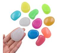 QTTLLI 20 grandi ciottoli luminosi che si illuminano al buio, pietre decorative per giardino, sentiero, passerella, cortile, acquario, 4,3 cm, colori misti
