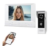 QttyElok - Sistema interfono videocitofono WiFi TUYA da 7 pollici, telecamera HD 1080P IR a visione notturna, videocitofono con monitor, supporto audio bidirezionale, registrazione, sblocco remoto
