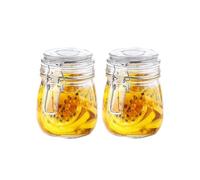 Qtuie Contenitore anticorrosione 500 ml con Swing Top Set 2 coperchi per contenitori, vetro di fermentazione sigillato, contenitore anticorrosione 500 ml per protezione cucina, cereali, zucchero