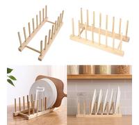 Qtuie Scolapiatti Supporti per Piatti in Legno Bambu Scola Piatti Lavandino Salvaspazio Scolabottiglie Porta Piatti Portabicchieri Portapiatti per Ciotole Tazze Organizer Cucina Rack di drenaggio (1)