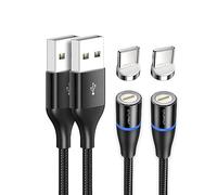 QTUMIST Cavo Magnetico USB C [2Pack 2M] Tipo C, Dati USB A auf C In Nylon Intrecciato Con Connettore Magnete Per Samsung Galaxy S22 S21 S20 A33 A22 A13