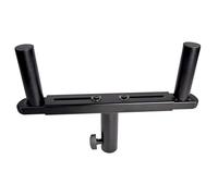 QTX Adattatore per supporto per altoparlante doppio con barra a T regolabile da 35 mm con larghezza massima di 490 mm e capacità di carico di 20 kg per supporto, struttura in acciaio resistente,