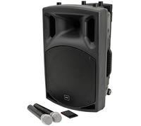 qtx | QX12PA Plus Sistema PA portatile completo | 2 x UHF Microfoni Wireless e lettore multimediale USB/SD/FM/Bluetooth Connettività