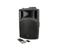 qtx | QX15PA Plus Sistema PA portatile completo | 2 x UHF Microfoni Wireless e lettore multimediale USB/SD/FM/Bluetooth Connettività
