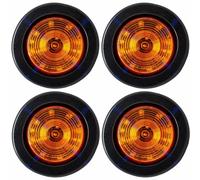 QTY 4 Kit Luci Indicatore Laterale Rotondo 2.5" 12 LED Ambra Grommet Pigtail