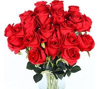 QTYQWC 10 Pezzi Rose Artificiali con steli Vero Touch Vero Finto Velvet Silk Rose Fiori di Maestri Accordi Floreali Decorazioni per la casa
