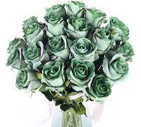 QTYQWC 10 Pezzi Rose Artificiali con steli Vero Touch Vero Finto Velvet Silk Rose Fiori di Maestri Accordi Floreali Decorazioni per la casa