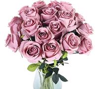 QTYQWC 10 Pezzi Rose Artificiali con steli Vero Touch Vero Finto Velvet Silk Rose Fiori di Maestri Accordi Floreali Decorazioni per la casa