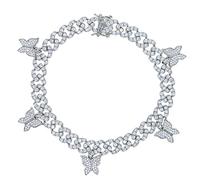 QTYQWC 14K Oro Gold Golding a farfalla Tennis Anklet, 9-10 pollch e 9mm largo ed elegante regalo del braccialetto alla caviglia per lei & Mom