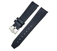 QTYQWC 18mm 19mm 20mm 21mm 22 mm di orologio in gomma per Omega SXWatch Seamaster Speedmaster Planet Ocean Tissot Tissot Cinta in gomma End (Colore: nero nero, dimensione: 19 mm)