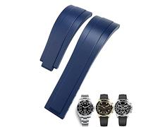 QTYQWC 20 mm da 21 mm di orologio in gomma per Daytona sottomariner GMT Yacht-Master Oysterflex Silicone Cint Cinkle Braccialetti con fibbia (colore: chiusura rossa, dimensione: 20 mm)