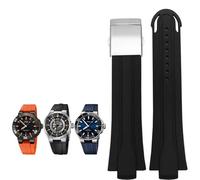 QTYQWC 24 mm*da 12 mm per orologio in gomma a tracolla in gomma impermeabile per chiusura pieghevole in acciaio inossidabile in acciaio inossidabile in acciaio inossidabile.
