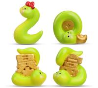 QTYQWC 4 pz Simpatiche Figurine di Serpenti Decor Robuste Statue di Animali per la casa Adorabili Decorazioni da Tavolo per L'Anno Cinese Simbolo di Saggezza, Potere e Fortuna per Le celebrazioni