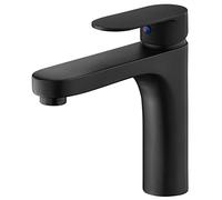 QTYQWC Black Lavel Dink Brass Brass 1 Foro Miscelatore di Acqua Calda e Fredda Tocca per Il Design della MOD di vanità di lavandino con Finitura Nera