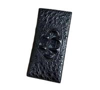 QTYQWC Borsa a Portafoglio Piccola con Pochette da Uomo in autentica Pelle di Alligatore per Abito Porta Carte da Uomo in Vera Pelle di Coccodrillo Portafoglio Lungo (Specifica 2)