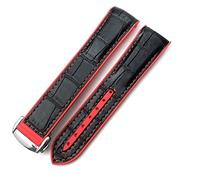 QTYQWC Canda di guardia in pelle in nylon in gomma 20mm 22mm 19mm 21mm Fit per Seamaster Planet Ocean Diver 300 Orologio in silicone arancione cinturino/nero/20mm