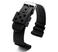 QTYQWC Canda di guardia in silicone per S-Eiko Classic No. 5 Orologi immersioni Bracciale impermeabile 22mm MENS BLACK GURA CINTURA