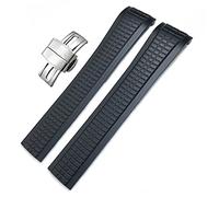 QTYQWC Cinturino in gomma colorata e fluorosa da 21 mm per Patek 5164A 5167A AQUANAUT Philippe Series Butterfly Buckle cinturino in silicone per uomo e donna, Silver Buckle