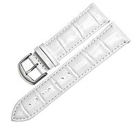 QTYQWC Cinturino in pelle per orologio, 16 mm, 18 mm, 20 mm, 22 mm, colore bianco, accessorio per orologio (monocolore, 19 mm)