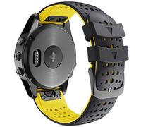 QTYQWC Doppio Colore Traspirante Del Silicone Del Cinturino Per Fenix5 5X Plus 6 6X Pro 7 7X 3HR 22 26mm Sport Cinturino Bracciale, 22mm, A