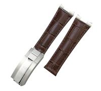 QTYQWC End End Genuine in pelle di cuoio per il sottomariner Daytona GMT Master Yacht 20mm Watch Strap Green Blue Black Band 17,5-18,5 cm polso