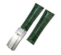 QTYQWC End End Genuine in pelle di cuoio per il sottomariner Daytona GMT Master Yacht 20mm Watch Strap Green Blue Black Band 17,5-18,5 cm polso