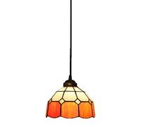 QTYQWC Lampada a Pendente Vintage Bohemia con a soffitto in Vetro macchiata Lampada sospesa Sala da Pranzo per la Cucina del corridoio del lampadario l'illuminazione degli Interni brani per (Rosso)