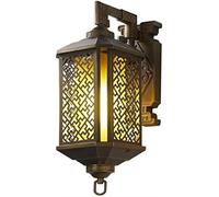 QTYQWC Lampada da Parete Luce Esterna Tradizionale Orientale Stile Orientale Esterno Legno di Veranda Impermeabile per Lampadina appendiali su/Giù Bulbi a LED Adattamento, lampadario