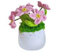 QTYQWC Mini Piante in Vaso in Vaso a Mano Fiori a Maglia a Mano Fiori Artificiali in Vaso Ornamenti Desktop per Uso Domestico per Auto