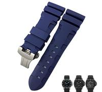 QTYQWC Nature gomma da 24 mm banda d'oro per panerai sommergibile luminor pam nero blu rosso arancione cinturino a farfalla