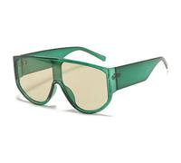 QTYQWC Occhiali da Sole a Forma di Oversize Donne modellano Occhiali da Sole Un Pezzo da Sole Uomini Gialli Sfumature Verdi