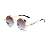 QTYQWC Occhiali da Sole Punk Rotondi Maschi di Moda Ventage vessanti a Gradiente Multicolore da Sole Trendy Classici tonalità di Lusso