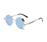 QTYQWC Occhiali da Sole Punk Rotondi Maschi di Moda Ventage vessanti a Gradiente Multicolore da Sole Trendy Classici tonalità di Lusso