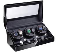QTYQWC Orologio Automatico Avvolgitore 6+10 Motore Super Tranquillo con retroilluminazione LED Watch Box Paint Piano Paint Exterior 4 Accessori in modalità di Rotazione