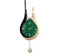 QTYQWC Orologio da Parete in Metallo Creativo con Pendolo, Grandi Orologi da Parete di Ferro, Arte Decorazione 3D casa Soggiorno Ristorante Hotel Silenzioso Non ticchettio Orologio in Quarzo, Blue ||